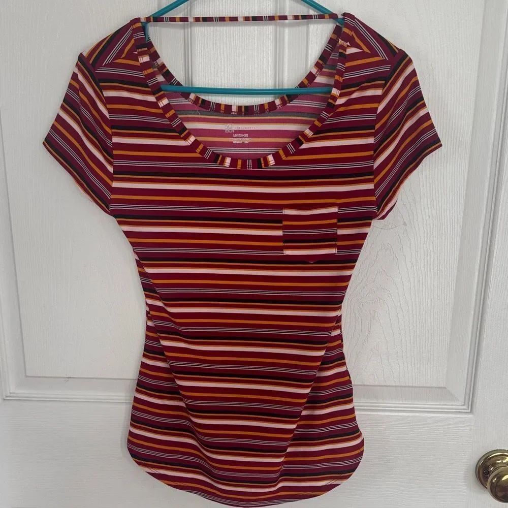 No Boundaries Colorful Striped Short Sleeve Top